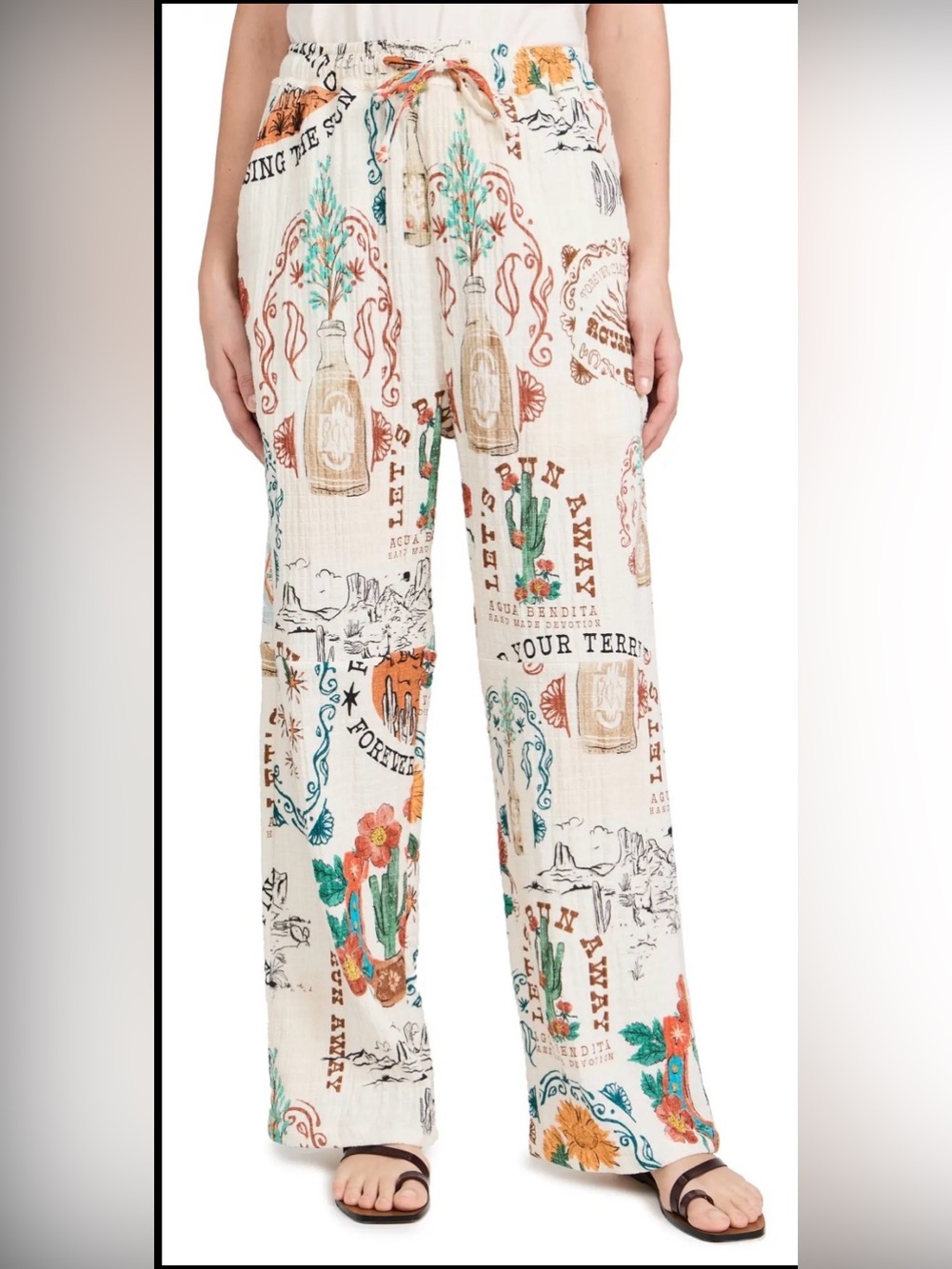 NWT Agua Bendita Frank Nopal Printed Pants